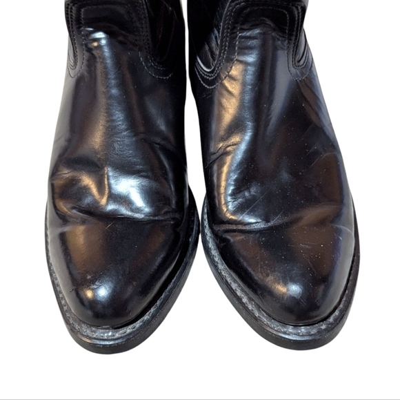 Vintage Neoprene Vulcan Soles Western Leather Cowboy Black  Boots Sz 8.5D main image 8